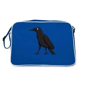 Krähe - Retro Tasche - Blau/Weiß - Hinten
