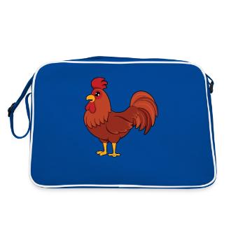 Hahn - Retro Tasche - Blau/Weiß - Hinten