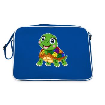 arc-en-ciel tortue lgbt tortue aquatique animal - Sac Retro - bleu/blanc - Dos