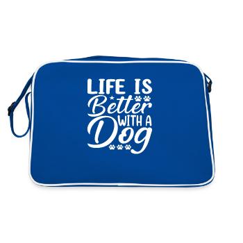 life is better with dog - Retro Bag - blue/white - Back