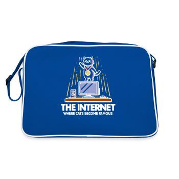 Das Internet, in dem Katzen berühmt werden - Retro Tasche - Blau/Weiß - Hinten
