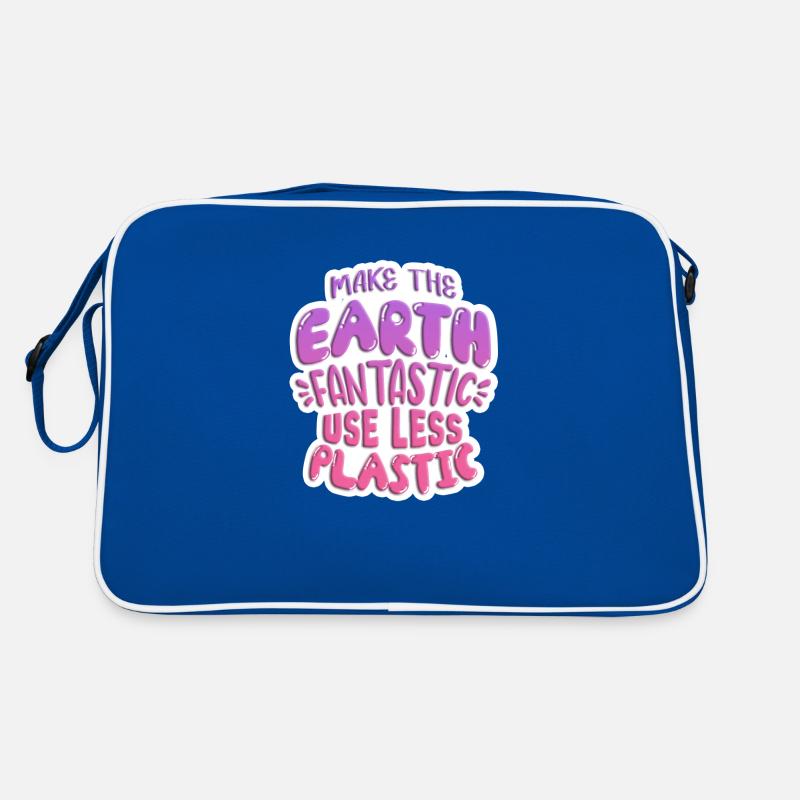 Plastik reduzieren - Retro Tasche - Blau/Weiß