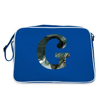 Letter g marbled green - Retro Bag - blue/white - Back