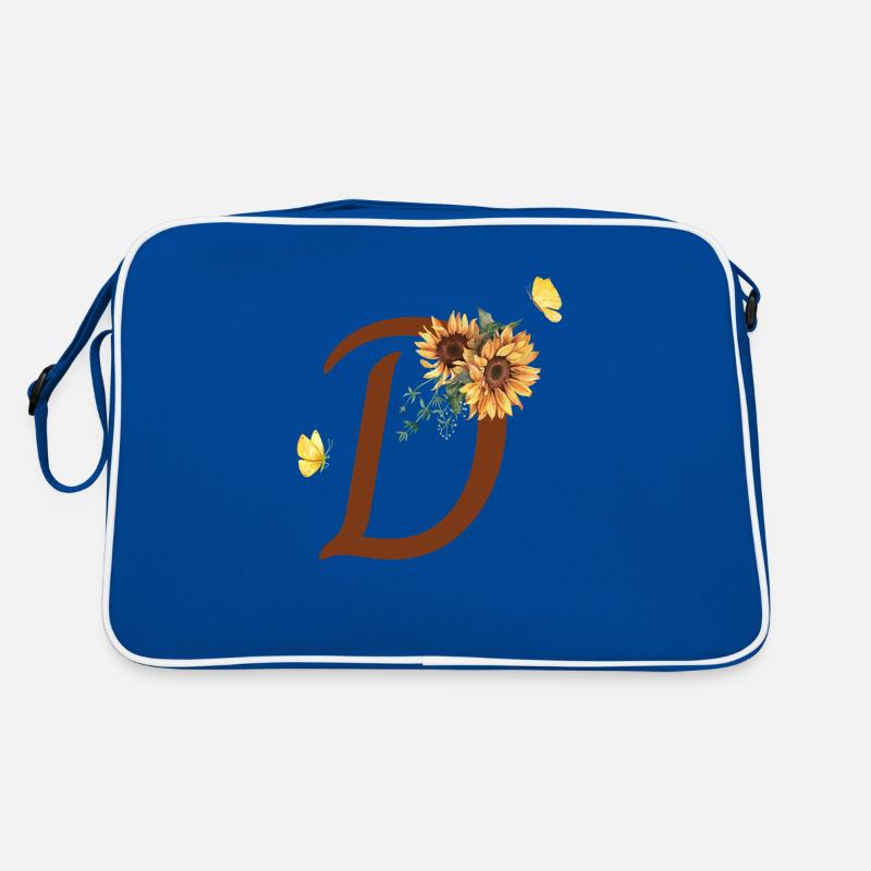 Buchstabe d Sonnenblume Schmetterling Retro Tasche