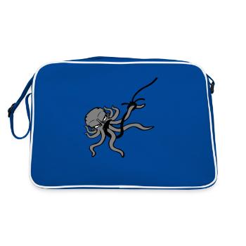 Octopus Fish Hook Angler Caught On Hook Fight - Sac Retro - bleu/blanc - Dos