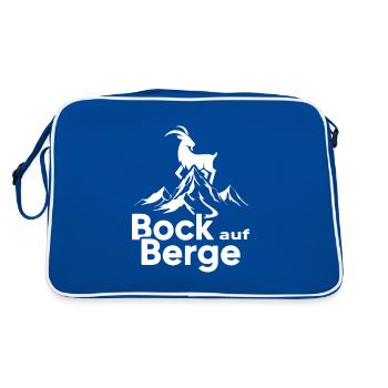 Bergwandern alpin Bergsteiger Gipfel Bergtour - Retro Tasche - Blau/Weiß - Hinten