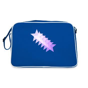 Stars pink purple pink gift idea pattern - Retro Bag - blue/white - Back