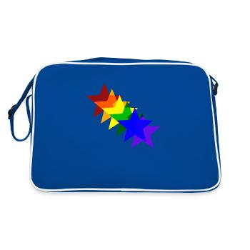 Idée cadeau arc-en-ciel d'étoiles colorées - Sac Retro - bleu/blanc - Dos