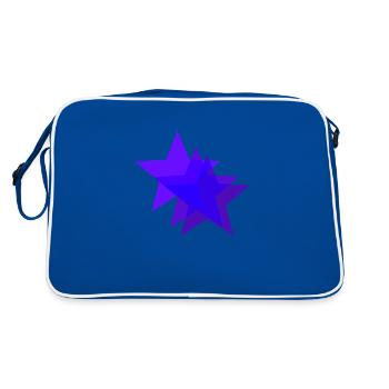 Purple stars violet gift idea - Retro Bag - blue/white - Back