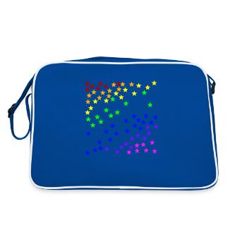 Idée cadeau étoiles arc-en-ciel colorées - Sac Retro - bleu/blanc - Dos