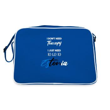 Estland Geschenkidee Estonia lustiger Spruch - Retro Tasche - Blau/Weiß - Hinten