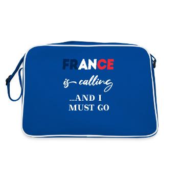 France is calling Geschenkidee Frankreich - Retro Tasche - Blau/Weiß - Hinten