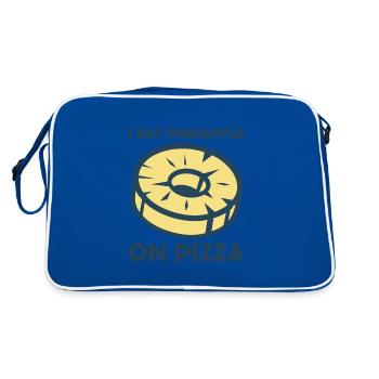I eat pineapple on pizza - Retro Tasche - Blau/Weiß - Hinten
