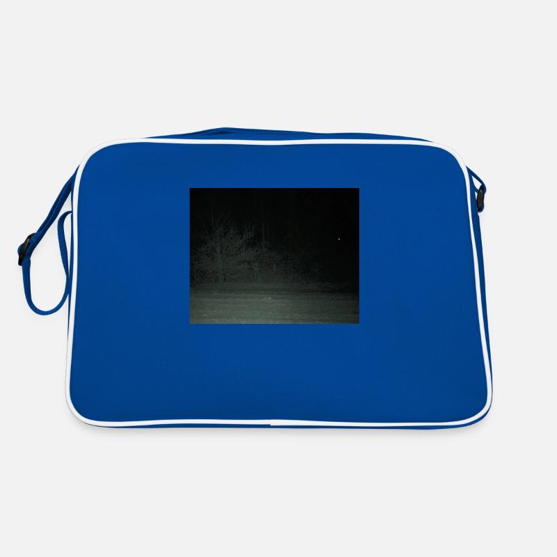 Créature effrayante dans la forêt - Sac Retro - bleu/blanc