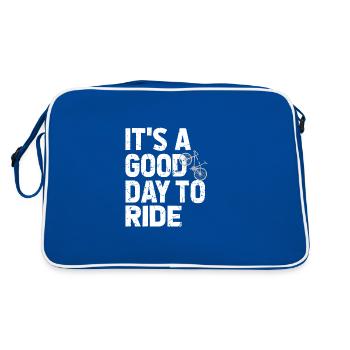 Bicycle Gift, Bike lover, It's A Good Day To Ride - Retro Bag - blue/white - Back