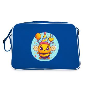 Bee Birthday Baby - Retro Bag - blue/white - Back