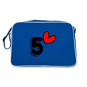 5 ANS. 5e ANNIVERSAIRE. ANNIVERSAIRE 5 ANS. 5 - Sac Retro - bleu/blanc - Dos