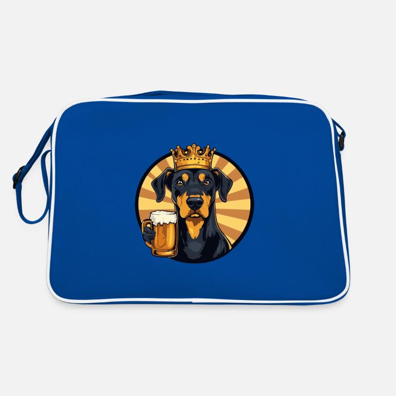 Doberman Dog Beer Comic Retro Bag