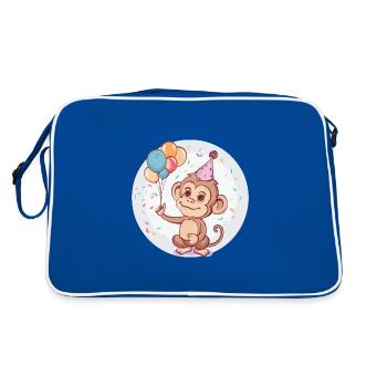 Bande dessinée d’anniversaire de singe - Sac Retro - bleu/blanc - Dos