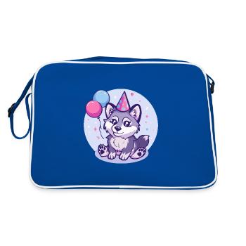 Bande dessinée d’anniversaire de loup - Sac Retro - bleu/blanc - Dos