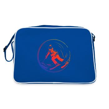 Skiing Skiing Silhouette Colorful - Retro Bag - blue/white - Back