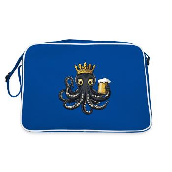 Octopus Beer Funny - Retro Bag - blue/white - Back