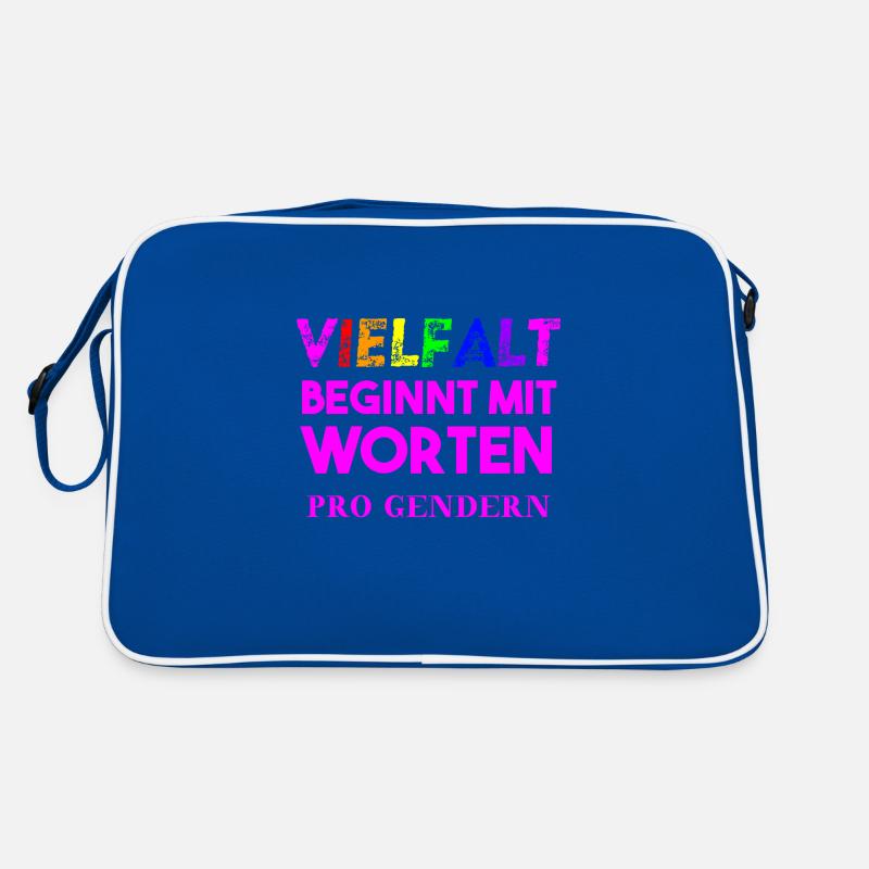 Vielfalt beginnt mit Worten Geschenkidee gendern Retro Tasche