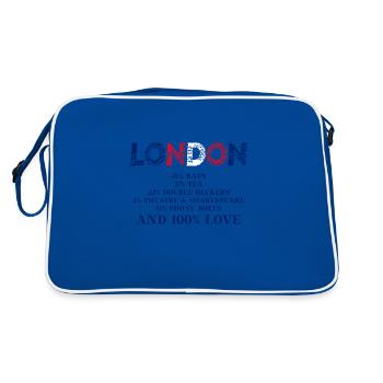 London Gift Idea England United Kingdom Funny - Retro Bag - blue/white - Back