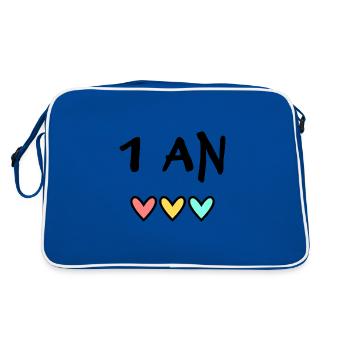 1 AN. 1er ANNIVERSAIRE. ANNIVERSAIRE 1 AN. 1 - Sac Retro - bleu/blanc - Dos