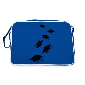 Student Abschluss - Retro Tasche - Blau/Weiß - Hinten