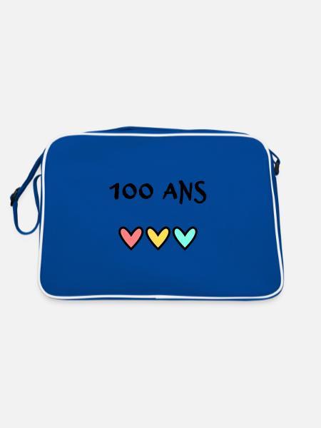 100 ANS. 100e ANNIVERSAIRE. ANNIVERSAIRE 100 ANS. - Sac Retro - bleu/blanc - Dos