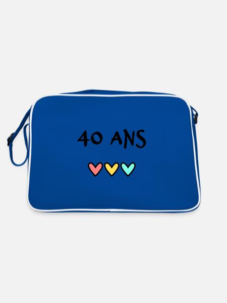 40 ANS. 40e ANNIVERSAIRE. ANNIVERSAIRE 40 ANS. 40 - Sac Retro - bleu/blanc - Dos