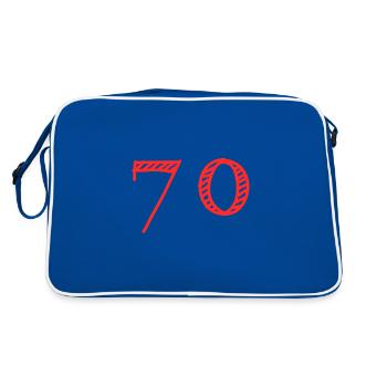 70 YEARS. 70th ANNIVERSARY. ANNIVERSARY 70 YEARS. 70 - Retro Bag - blue/white - Back
