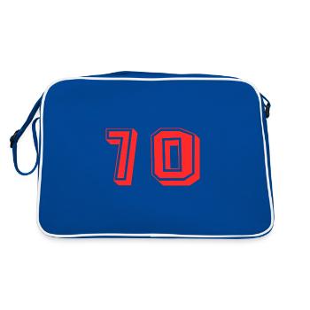 70 ANS. 70e ANNIVERSAIRE. ANNIVERSAIRE 70 ANS. 70 - Sac Retro - bleu/blanc - Dos