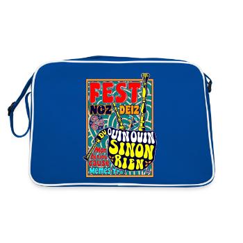 Mon biniou cause (du "ouin-ouin" sinon rien) - Sac Retro - bleu/blanc - Dos