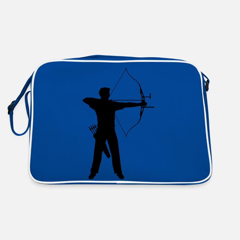 Bogenschießen-Bogen und Pfeile - Retro Tasche - Blau/Weiß