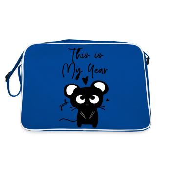 Rat c'est mon année - Sac Retro - bleu/blanc - Dos