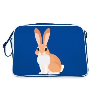 Bunny rabbit with big ears at Easter - Retro Bag - blue/white - Back