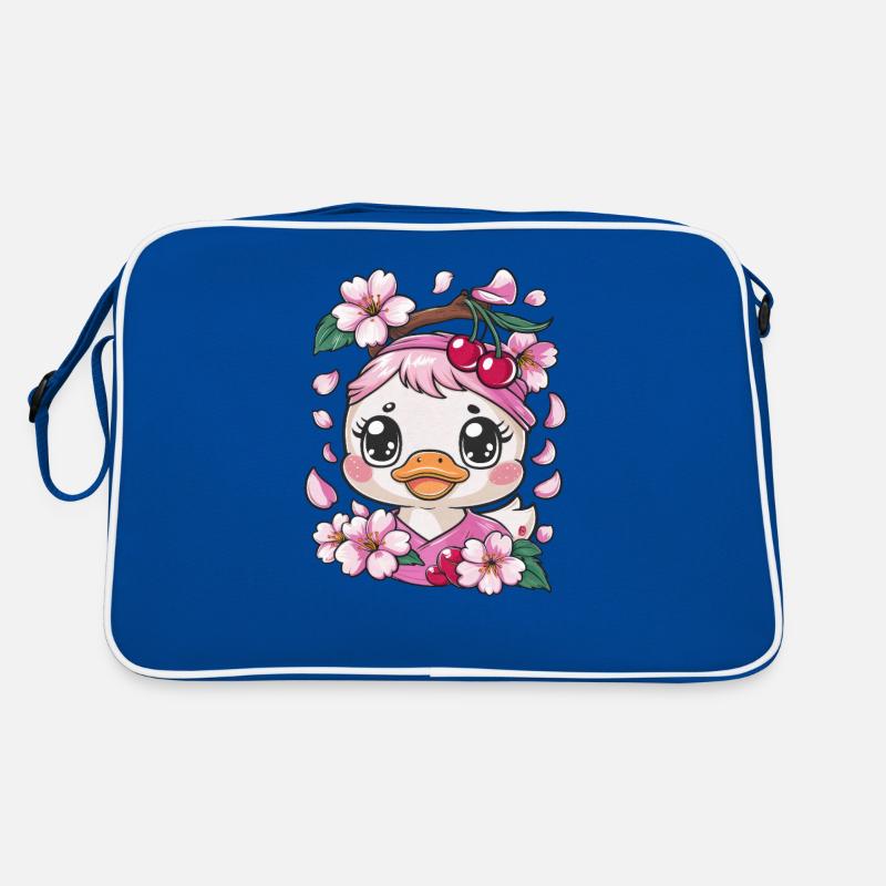 Caneton aux cerises et fleurs de cerisier sakura Sac Retro