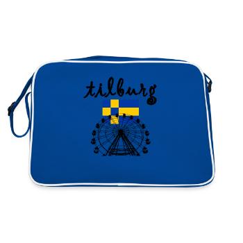 tilburg fair, Ferris wheel with flag - Retro Bag - blue/white - Back