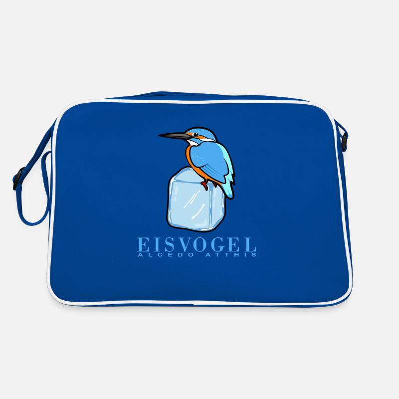 Eisvogel auf Eiswüfel Retro Tasche