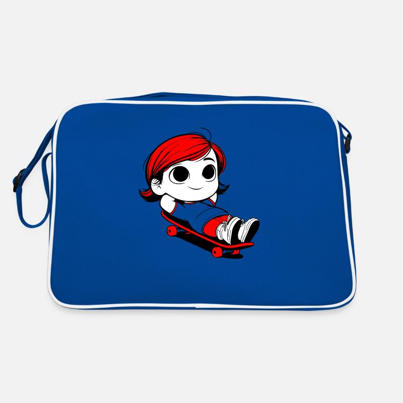 Kathy relaxed auf einem Skateboard Retro Tasche