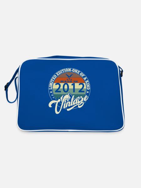 Jahrgang 2012 Best of 2012 - 13 Jahre alter Geburtstag - Retro Tasche - Blau/Weiß - Hinten