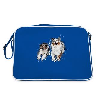 Aussie Comic - Retro Tasche - Blau/Weiß - Hinten