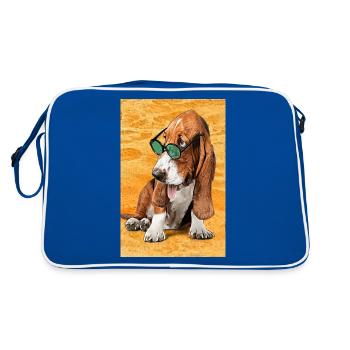 cool beach basset - Retro Bag - blue/white - Back