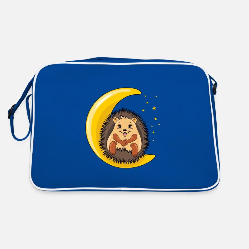 Cute hedgehog resting on the moon Retro Bag