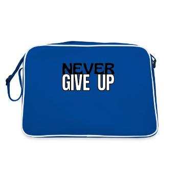 NEVER GIVE UP style - Sac Retro - bleu/blanc - Dos