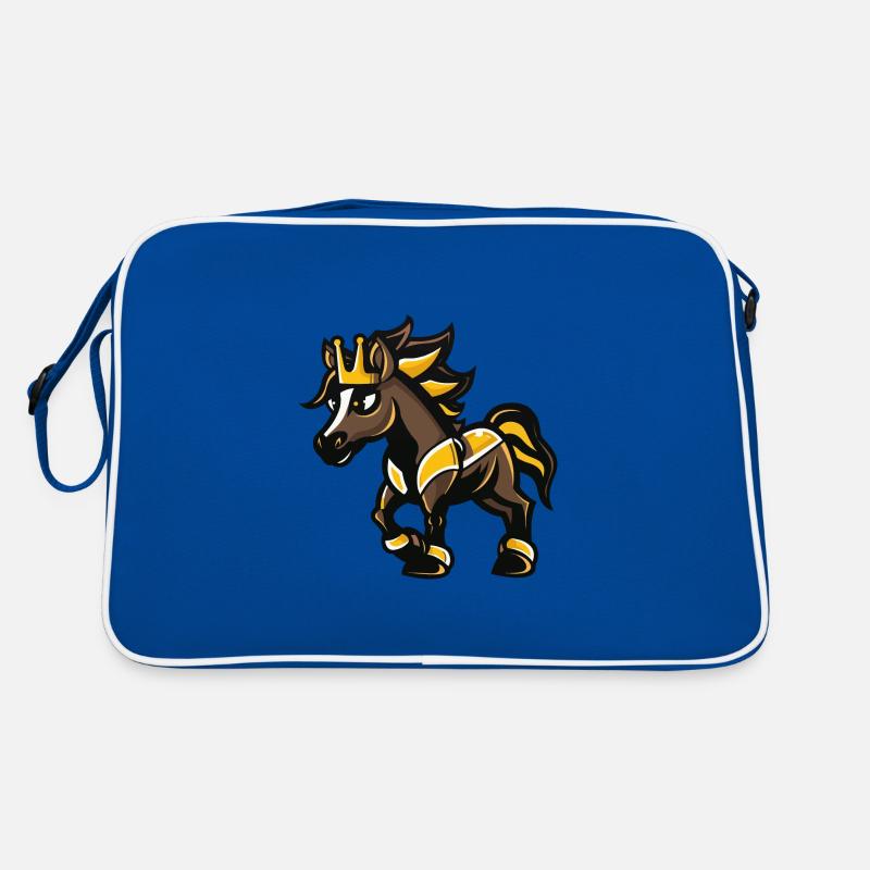 Pferd Comic Krone Retro Tasche