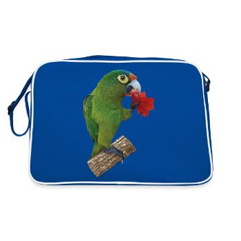 Orange-fronted parakeet - Retro Bag - blue/white - Back