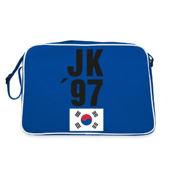BTS - Retro Tasche - Blau/Weiß - Hinten